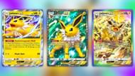 All Jolteon ex variants from the Pokemon TCG Pocket Mega Rising (Image via The Pokemon Company)